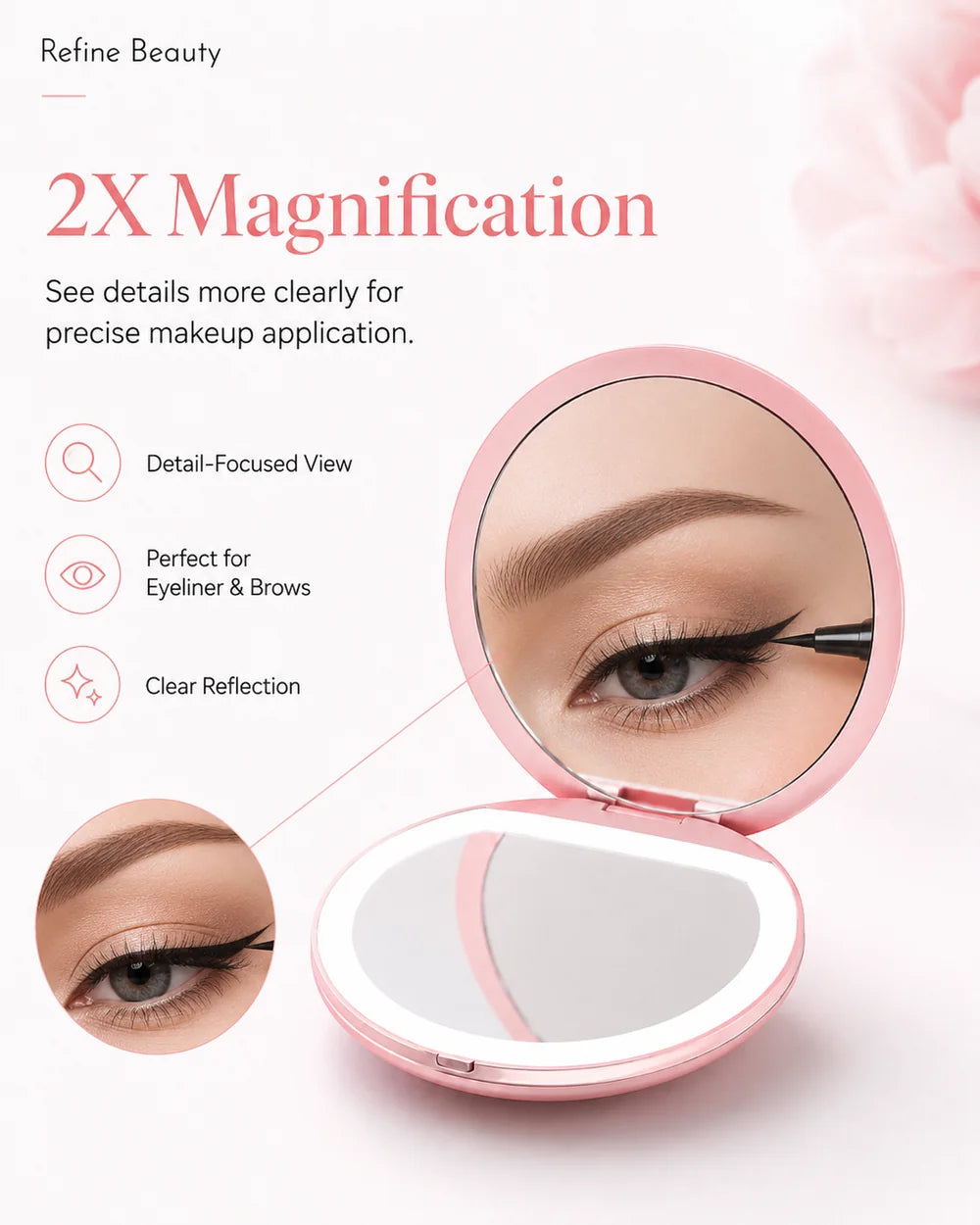 LED Compact Makeup Mirror