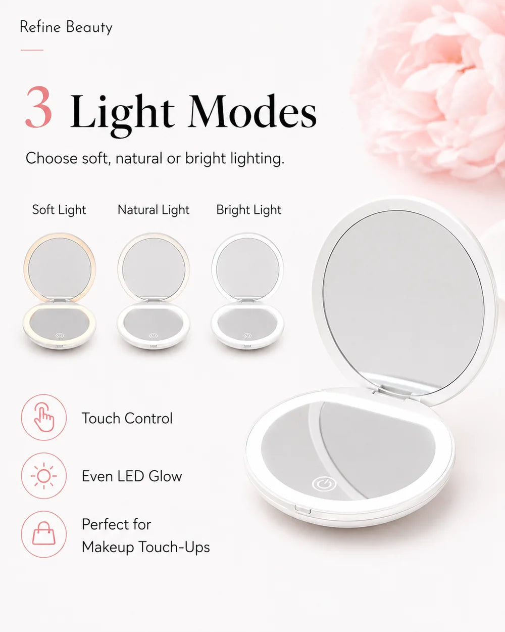 LED Compact Makeup Mirror
