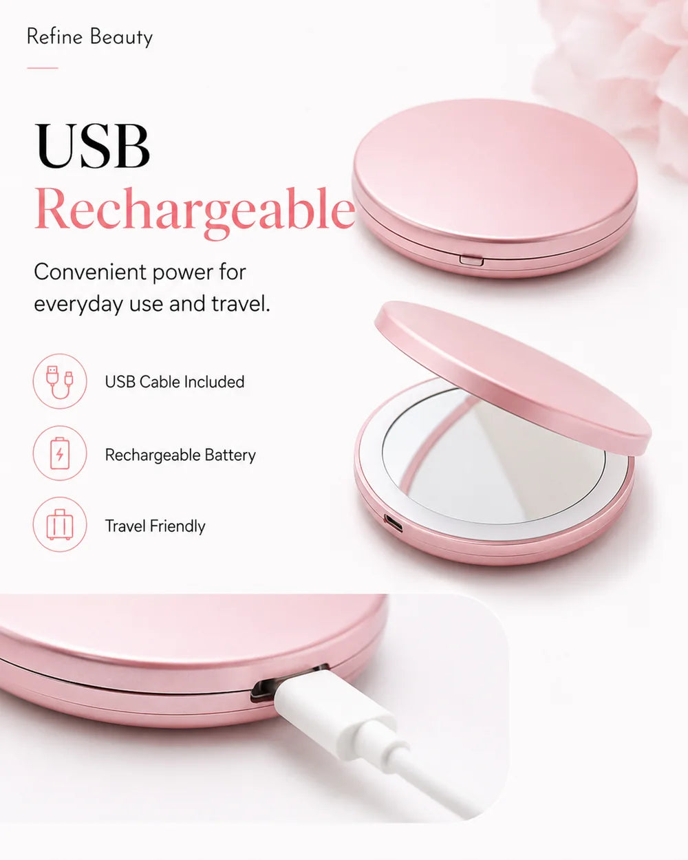 LED Compact Makeup Mirror