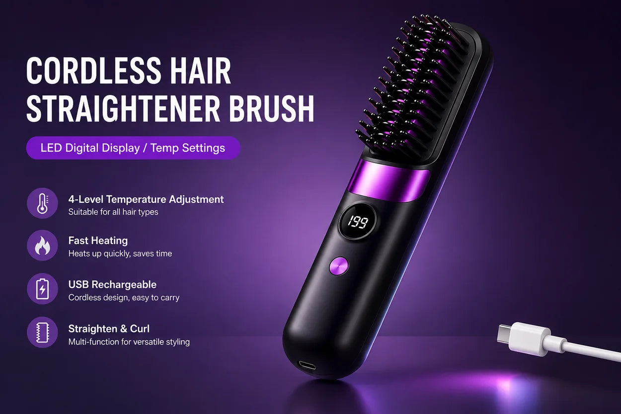 Cordless Hair Straightener Brush